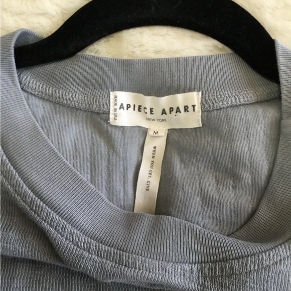 Apiece Apart Blue Oversized Pullover Sweater/ Dinas Organic Cotton Jogger Pants - Picture 13 of 16